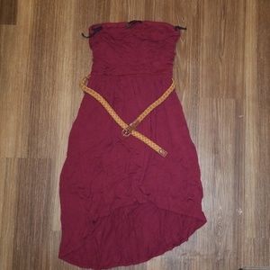 Strapless dress with belt